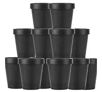 12pcs Black Plastic Leakproof Cosmetic Pot Jars, Cosmetic Container with Inner Liners and Dome Lids for Beauty Products DIY Slime Making or Travel Storage Cosmetics (200ml)
