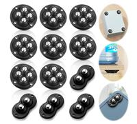 12Pcs Black Small Castors - Self Adhesive Castor Wheels, 360° Furniture & Table Rollers, castor wheel for Furniture, Kaffeemaschine, Trash Cans, Storage Box