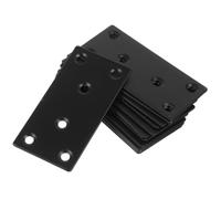 12pcs Black Stainless Steel Corner Brace Straight Mending Plate | Multi Hole Fixing Hardware, Stable Support for Cabinets and Wooden Frames, Sleek Sturdy Finish