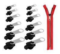 12Pcs Black Universal Instant Fix Zipper Repair Kit Replacement Zip Slider Teeth Zippers Design Arts, Crafts and Sewing,Fasteners,Zippers