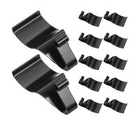 12pcs Black Vinyl Siding Hooks Stainless Steel Removable Clip Hangers | Ultrathin Flush Profile, Press-fit Seam Fit, for Patios, House Exterior, Lights and Bird Feeders