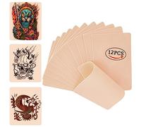 12PCS Blank Tattoo Skin Practice - 6"x8" Double Sides Tattoo Practice Skin kit Silicone Pads Tattooing Microblading Practice Skin for Beginners