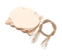 12pcs Blank Wooden Hanging Signs for DIY Crafting, Rustic Beige | Preinstalled Ropes, Smooth Unfinished Surface, Farmhouse Wall or Door Display, Office and Garden Decor