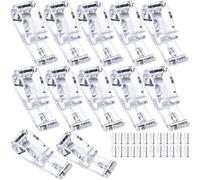 12PCS Blind Cord Safety Device, Clear Roller Blind Clips for Vertical and Roman Roller Curtain Ball Chain Cord Control with Screws, for Blinds