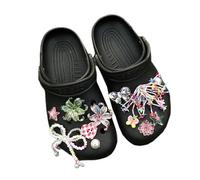 12Pcs Bling Shoe Charms for Women Floral Pearl Flower Shoe Decorations Accessories Jewels Bling Rhinestones Clog Charms for Clog Shoes