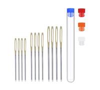 12Pcs Blunt Head Sewing Needles Large Eye, Stainless Steel Daming Needle for Sew, Knitting, Leather, Cross Stitch and Crochet DIY Crafts with Storage Tube
