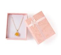 12pcs Bowknot Ribbon Cardboard Jewelry Box 9x7x2.6cm Rectangle Paper Case With Sponge For Necklace Ring Earring Packaging for Birthday Jewellery(Color-07)