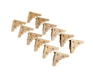 12Pcs Box Corner Protector Guard Edge Cover Antique Brass Jewelry Corner Case Chest