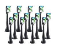 12pcs Brush Heads Sonic Electric Toothbrush Soft Bristle Nozzles ，Compatible for SOOCAS X3/X3U/X5 Replacement Clean Tooth(12pcs Black)