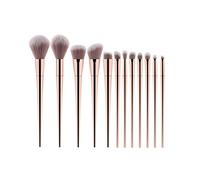 12PCS Brush Wooden Eyeshadow Cosmetic Foundation Sets Makeup Tools Brush Eyebrow Brush Double Sided Brush (gold, One Size)