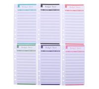 12pcs Budget Planner Paper with Hole, Six Colour Card Sheets