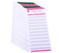 12pcs Budget Sheets Six Colour Hole Punched Cash Plan Cards