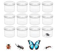 12PCS Bug Viewer Container with Magnifying Lid, Insect Watching Kit for Children, Stick Insect Enclosure, Butterfly House, Bug Hunting Catcher for Kids, Bug Lore Explorer Kit for Classroom