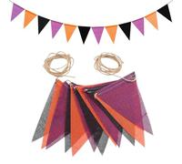 12Pcs Burlap Bunting Garlands Multicolored Pennant Party Decoration For Weddings Classrooms Birthdays Triangle Buntings