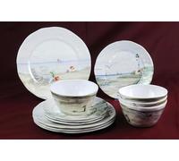 12pcs by The Shore Dinnerware Set - Dinner Plates, Salad Plates, Small Bowls