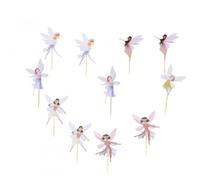 12pcs Cake Decorations, Girls Cake Toppers and Cupcake Picks, Kids' Party Decorations (Pink)