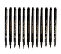 12PCS Calligraphy Set for Beginners Refill Brush Pens Calligraphy Black Fineliner Pens for Beginners Writing, Signature, Watercolor Illustrations, Design And Art Drawing