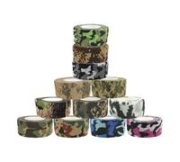 12Pcs Camo Self-Adhesive Bandage Wrap, Breathable Camouflage Tape Rolls | Stealth Wrap for Hunting Camping Gear, Rifle, Camera Lens & Sports Protection