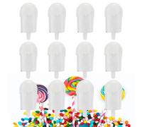 12Pcs Candy Case, Ice Cream Shape Candy Box Clear Reusable Plastic Container Box Party Favor Wedding Baby Shower Party Supplies(White)