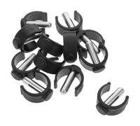 12pcs Cane Pin Lock M8x28mm Steel ABS C Shaped Clamp | Adjustable Section Joining, for Folding Canes and Indoor Rehabilitation Walking, Black Finish