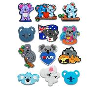 12PCS Capybara Koala Duck Unicorn Chicken Monkey Elephant Parrot Sea Animals Shoe Charms for Croc Bubble Slides Clogs Sandals, Animals Shoe Accessories Decorations for Girls Women Teens Adults