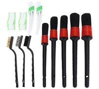 12Pcs Car Detailing Brushes Set, Auto Wheel Cleaning Tool Kit with 5 Sizes Brushes, Soft for Interior Exterior Dashboard Seat Cleaning, Includes Steel Wire Brush