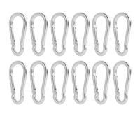 12PCS Carabiner Clip M6 Carabiner Hooks Heavy Duty 304 Stainless Steel Snap Hooks, Spring Clip Keychain Clips for Outdoor, Camping, Hiking, Gym Gear, and DIY Load Capacity