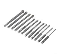 12Pcs Carbide Eccentric Drill Bit Set 3-12mm Multi-Material(Silver)