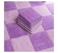 12pcs Carpet Squares Puzzle Floor Mat Arctic Fleece Interlocking Carpet Tiles Anti Slip EVI Foam Jigsaw Floor Tiles Build A Safe Area For Bedroom Playroom(Pink+Purple,4 pcs)