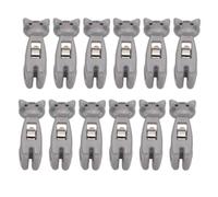 12PCS Cat Bag Clips, Food Bag Clips Anti Slip Strips Handle Metal Spring Firm Grip Paper Clamp for Food Storage (Grey)