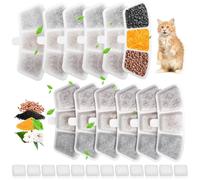 12PCS Cat Water Filters for Oneisall PW04 3.5L Wireless Stainless Steel Cat Fountain for Drinking, incl. 12 Cat Filters for Water Fountain & 12 Sponges for Pump