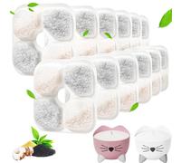 12pcs Cat Water Fountain Filter Compatible with Catit PIXI Drinking Fountain, Activated Carbon Filters for Pet Fountain Replacement Filter w