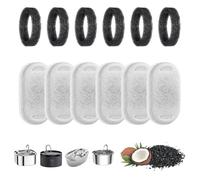 12Pcs Cat Water Fountain Filters, Pet Water Fountain Filters Replacement, 6Pcs Activated Carbon Filter and 6Pcs Foam Filter, Water Filter for 3.2L/2L Cat Water Fountain