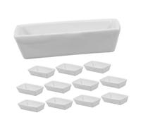 12pcs Ceramic Crucible Bowl Long Boat for Tube Furnace Laboratory Use
