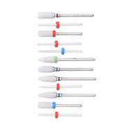 12PCS Ceramic Drill Bits Set for Nail Care Manicure Drilling Dead Skin Removal Multi-Purpose High Hardness Tools