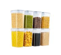12pcs Cereal Storage Container Sets 1.4L Airtight Dry Food Dispenser Containers Stackable Kitchen Storage Boxes Plastic Pantry Organization with Lock Lids Leakproof for Flour Sugar Pasta