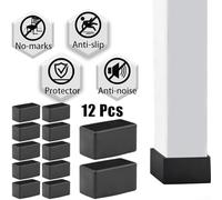 12pcs Chair Leg Cap Rubber Feet Protector For Pads for Furniture and Table Legs, Protects Wooden and Laminated Floors from Scratches and Noise (30x40mm)