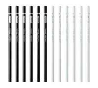 12PCS Charcoal Pencils, Black Graphite Pencil Premium Eraser Pencil Professional Highlight Sketch White Drawing Pencil for Sketching Shading Blending Portrait Ideal for Student Beginners Artists
