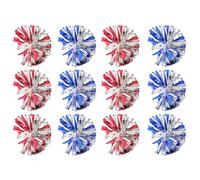 12pcs Cheerleader Pom Poms Plastic Handled Reusable Props for Matches | Bright Mixed Colours, Smooth Grip Handle Design, for Teams, Parades, Uniforms, School Organisers