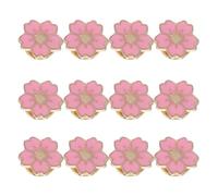 12pcs Cherry Blossom Alloy Brooch Pins Cute Pink Badge for Women