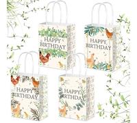 12PCS Chicken Birthday Party Treat Bags Candy Goodie Bags for Farm Chicken Birthday Party Supplies Hen Chick Themed Baby Shower Decor