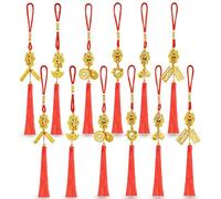 12Pcs Chinese New Year Decorations 2024 Chinese Dragon Hanging Pendant Year of the Dragon 2024 Red Hanging Knot Lucky Charm for Spring Festival Decoration Chinese New Year Gifts