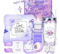 12PCS Christian Gifts for Women Faith, Inspirational Gifts for Women, Religious Catholic Gifts Basket,Purple Birthday Get Well Soon Gifts, for Mom Her Wife Girlfriend Friend Sister