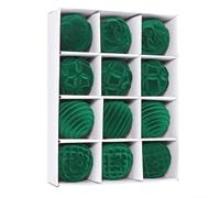 12PCS Christmas Ball Ornaments for Holiday Tree and Party Decor, Suitable for Weddings and Seasonal Events, Made from PET with Easy Hanging Feature (GreenB)