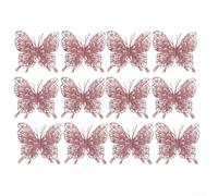 12Pcs Christmas Butterfly Ornaments for Tree Wreath Garland Decor
