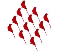 12pcs Christmas Cardinal Bird Ornament with Clip for Tree Display