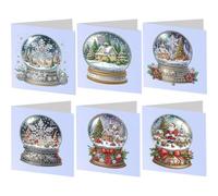 12Pcs Christmas Crystal Ball Diamond Art Painting Greeting Cards DIY | 12Pcs Christmas Cardinal Diamond Art Greeting Cards with Envelopes, DIY Diamond Art Painting, Cards Kit, Includes Envelopes