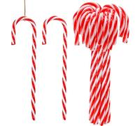12PCS Christmas Decorations Candy Canes Red White, 15CM Twisted Plastic Candy Cane for Christmas Tree Hanging Ornament, Red White