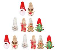 12pcs Christmas Hair Barrettes with Glitter Bows, Cute Metal Clips