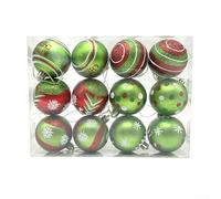 12Pcs Christmas Hand-Painted Ball, Versatile Christmas Tree Pendants for Spreading Joy and Festive Cheer Festive Hanging Baubles(A)